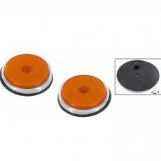 Zijreflector voorzijde amber (oranje) inclusief rubber (per paar)