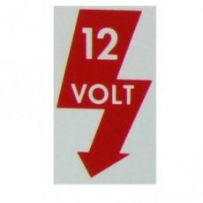 Autocollant 12 volts sur montant A