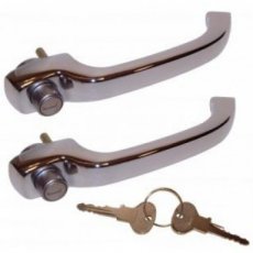 Cabine handvatten met slot chroom (gelijke sleutels) (per paar)