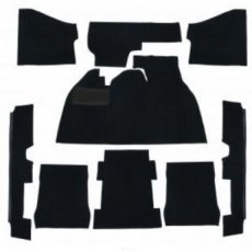 Bouclé interieur tapijtset 9-delig zwart