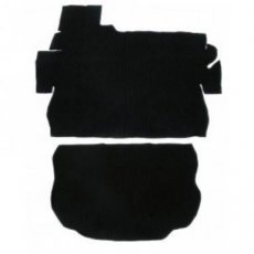 588 Geribbeld bouclé koffer tapijtset 2-delig zwart