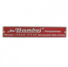 Ra-Bambus opbergrek naamplaatje