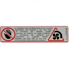 76164 Sticker koelventilator waarschuwing