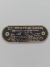 Identificatieplaatje trekhaak volkswagen / westfalia